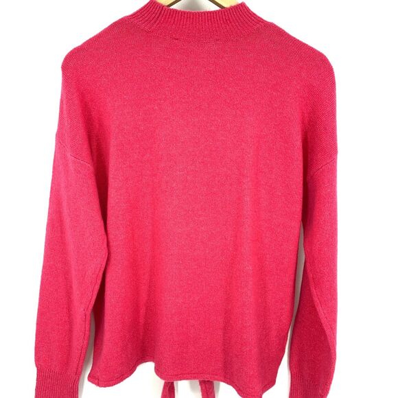 LOFT front knot wool blend mock neck pink sweater, size M NWT - Picture 5 of 11
